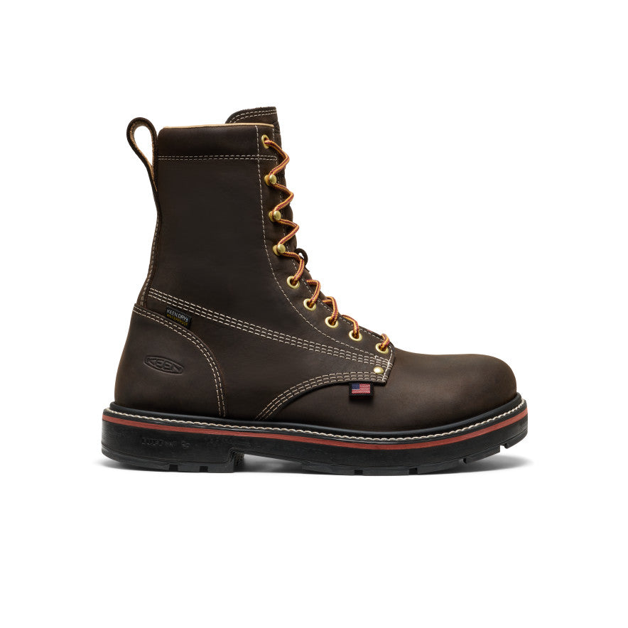 Men's Liberty 8" Waterproof 90° Heel Boot (Carbon Toe) Coffee Bean/Black / Keen