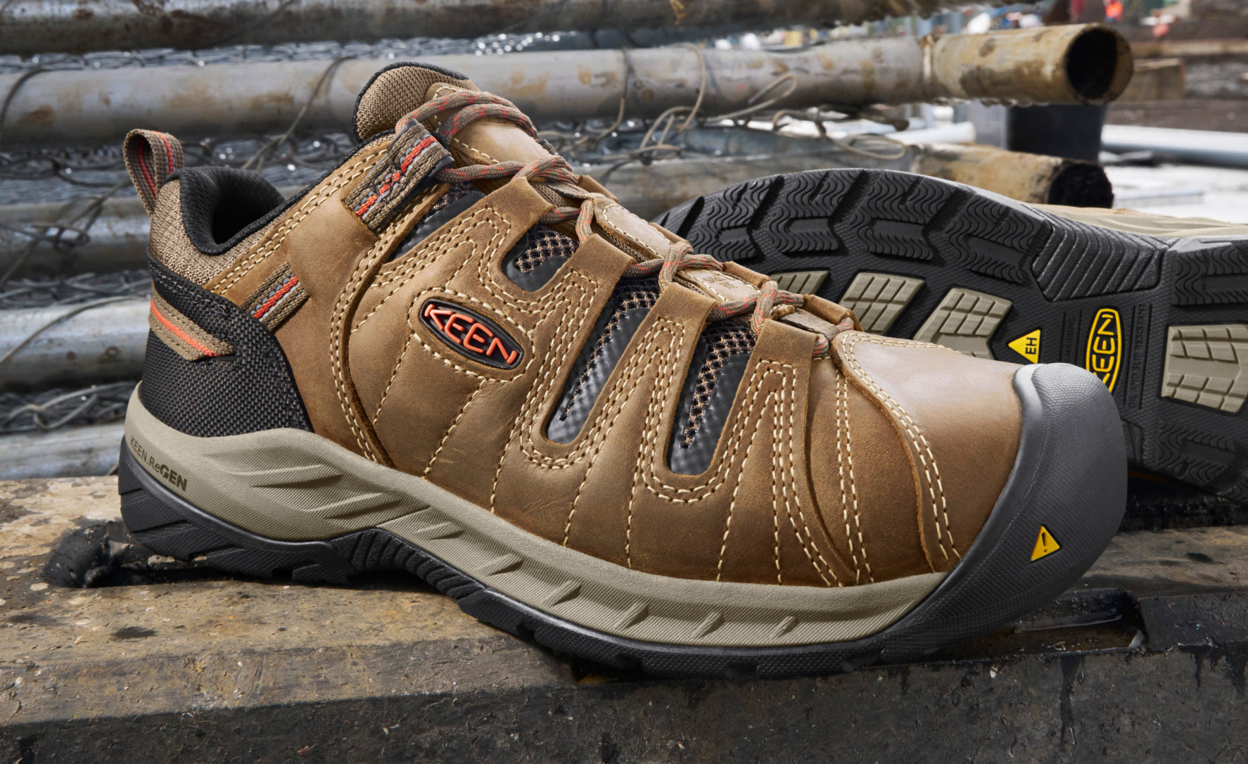 Men's Flint II (Steel Toe) Shitake/Rust / Keen