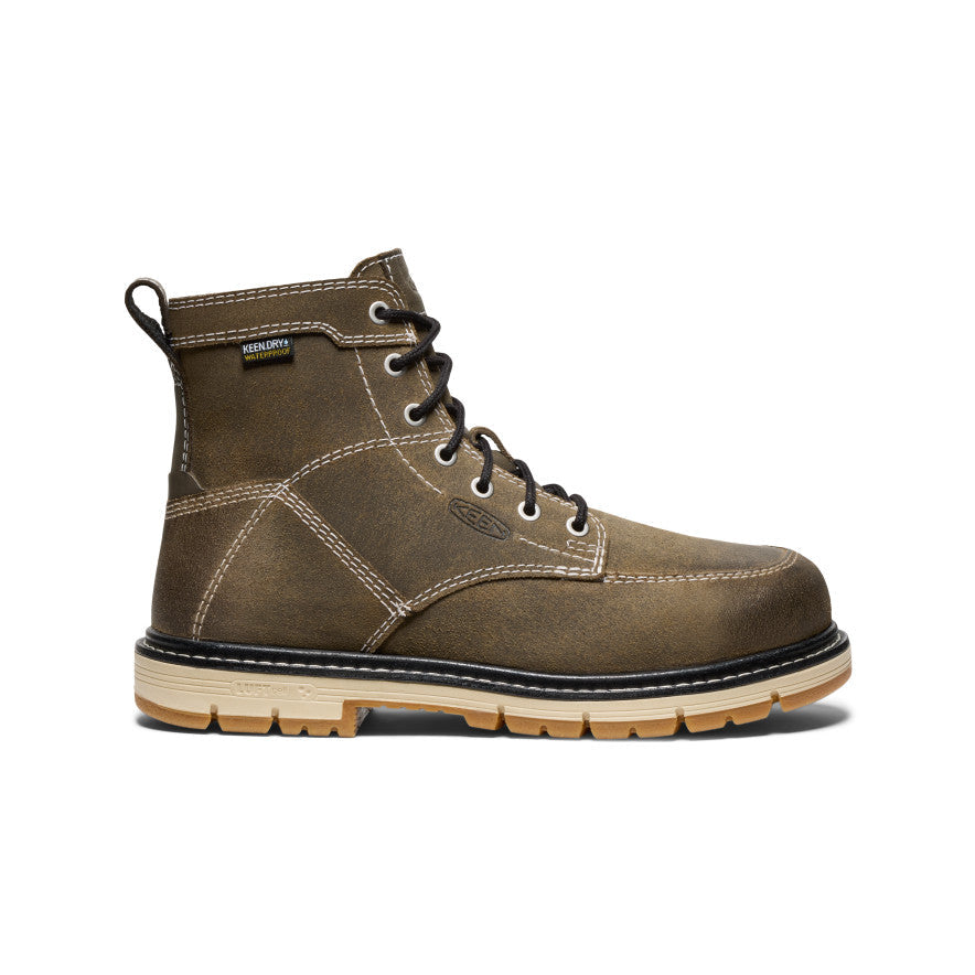 Women's San Jose 6" Waterproof 90° Heel Boot (Aluminum Toe) Steel Grey/Gum / Keen